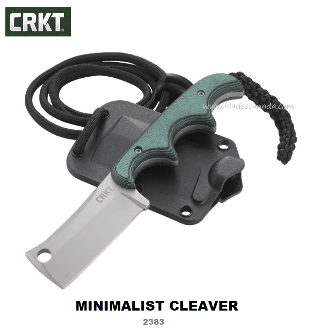 CRKT Minimalist Cleaver Fixed Blade Knife, Polypropylene Sheath, CRKT2383